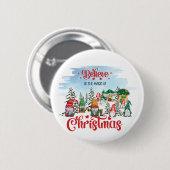 Süßer Gnom feiert Weihnachtsfeiertage Button (Vorne & Hinten)