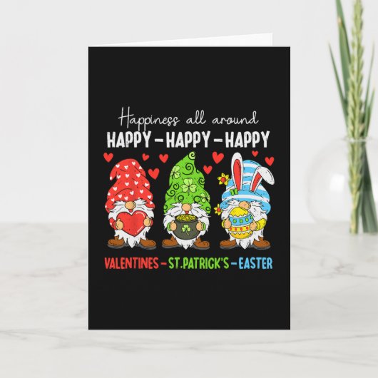 Süßer Gnom Frohe Valentinstag St. Patrick Ostern Karte (Vorderseite)