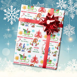 Süßer Gnom für die Feiertage Weihnachten Geschenkpapier