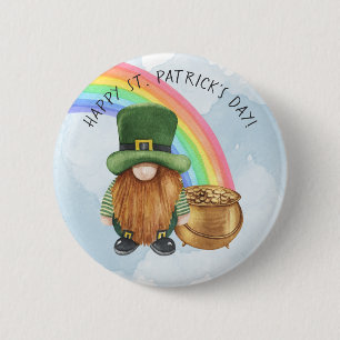 Süßer Gnom Goldtopf Benutzerdefinierter St. Patric Button