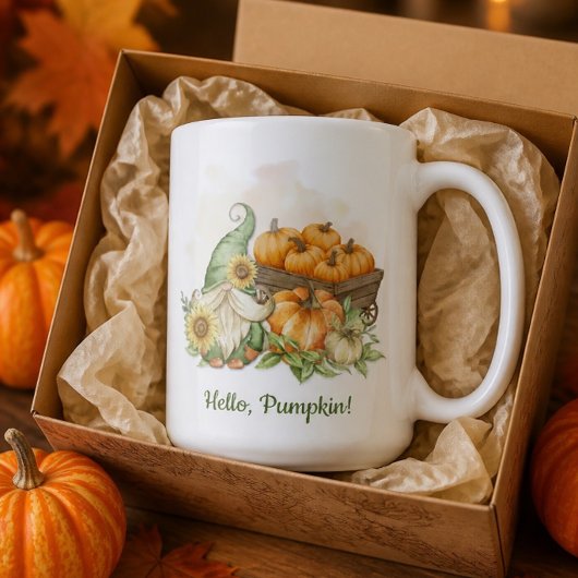 Süßer Gnom-Halloween-Kürbis Kaffeetasse