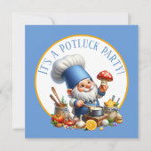 Süßer Gnom-Koch Potluck-Party Einladung (Vorderseite)