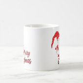 Süßer Gnom mit langem Bart Frohe Weihnachten Kaffeetasse (Mittel)