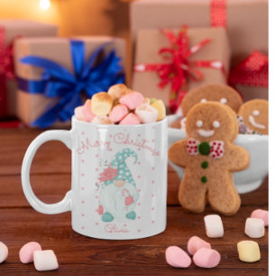 Süßer Gnom mit Punkten Frohe Weihnachten Feiertags Tasse