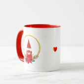 Süßer Gnom und Weihnachtskranz Tasse (Vorderseite Links)