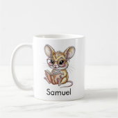 Süßer Gobi-Jerboa beim Lesen eines Buches Custom Kaffeetasse (Links)