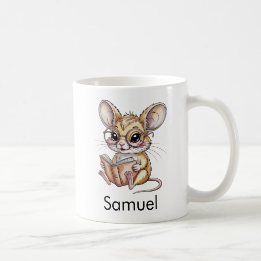 Süßer Gobi-Jerboa beim Lesen eines Buches Custom Kaffeetasse (Rechts)