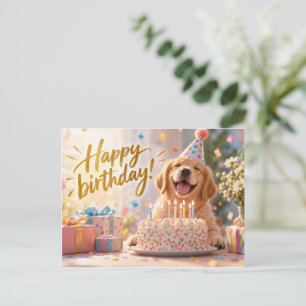 Süßer Golden Retriever Alles Gute zum Geburtstag P Postkarte