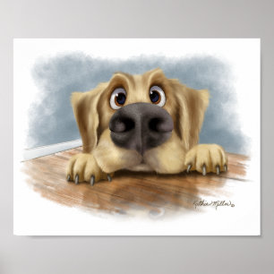 Süßer Golden Retriever Cartoon Poster