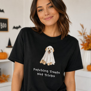 Süßer Golden Retriever Halloween-Geist T-Shirt