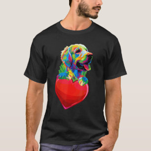 Süßer Golden Retriever Herz Hundeliebhaber Buntes  T-Shirt