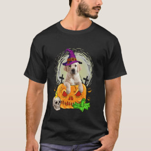 Süßer Golden Retriever Hexe Kürbis Halloween Hund  T-Shirt