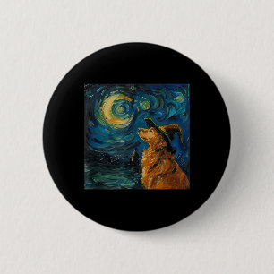 Süßer Golden Retriever Hexe _ Lustiger Hund Hallow Button