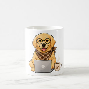 Süßer Golden Retriever Laptop Kaffeetasse