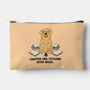 Süßer Golden Retriever Schriftsteller Buchliebhabe Zubehörtasche