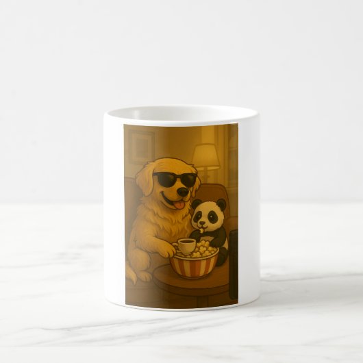 Süßer Golden Retriever und Panda Kaffeetasse (Mittel)