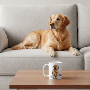 Süßer Golden Retriever Wasserfarbe Kaffeetasse