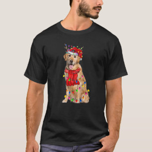 Süßer Golden Retriever Weihnachtsbaum Lichter Hund T-Shirt