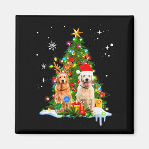 Süßer Golden Retriever Weihnachtsbaum Magnet