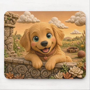 Süßer Golden Retriever Welpe, Baby Hund Mousepad