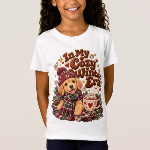 Süßer Golden Retriever Welpe Gemütliche Winterzeit T-Shirt