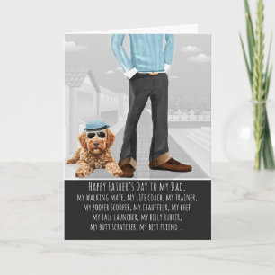 Süßer Goldendoodle-Hund und Papa Lustiger Vatertag Feiertagskarte