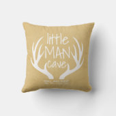 Süßer goldener Babyjunge Little Man Cave Geburtsst Kissen (Rückseite)