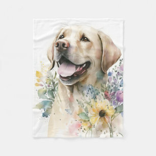 Süßer goldener Labrador-Welpe Fleecedecke