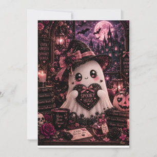 Süßer Gothic Rosa Geist Halloween Gruselige Umarmu Einladung