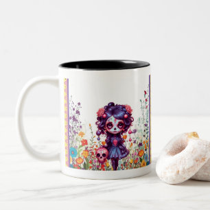 Süßer gotischer Garten-Zuckerschädel Zweifarbige Tasse