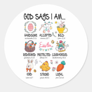 Süßer Gott sagt, ich bin Christ Jesus Frohe Ostern Runder Aufkleber