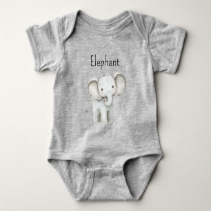 Süßer grauer Elefant Baby Strampler