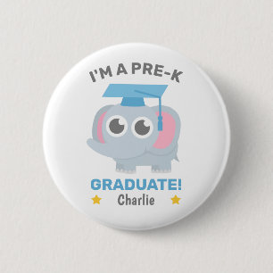 Süßer grauer Elefant, ich bin ein Pre-K-Absolvent, Button