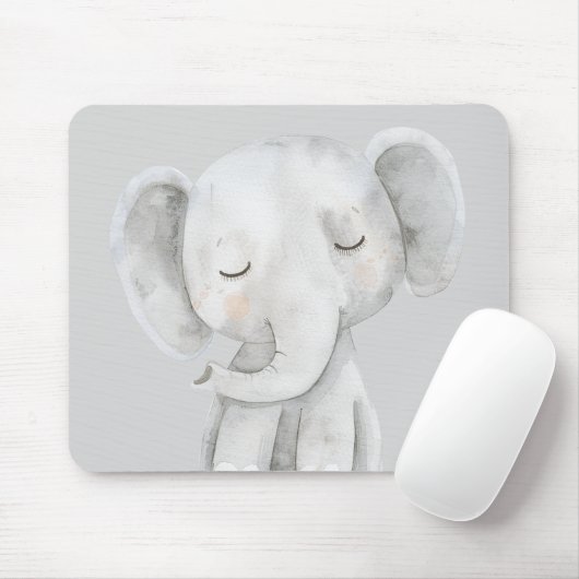 Süßer grauer Elefant Mousepad (Mit Mouse)
