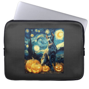 Süßer Great Dane Hund Halloween Jack O Lantern Kür Laptopschutzhülle