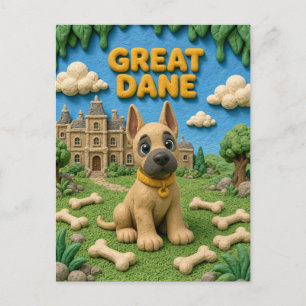Süßer Great Dane Welpe, Baby Hund Postkarte