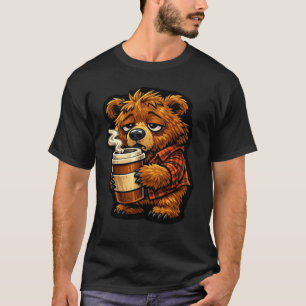 Süßer Grizzlybär Kaffee Liebhaber Lustiges Kaffeed T-Shirt