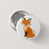 Süßer Groovy Herbstfuchs Button (Vorne & Hinten)