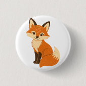 Süßer Groovy Herbstfuchs Button (Vorderseite)