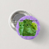 süßer grüner Alien-Kitty-Meme-Button-Anstecker Button (Vorne & Hinten)