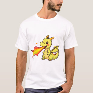 Süßer grüner Babydrache, der Feuer speit T-Shirt