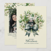 Süßer grüner Bogen Kranz Foto Weihnachten (Vorne/Hinten)