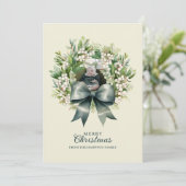 Süßer grüner Bogen Kranz Foto Weihnachten (Stehend Vorderseite)