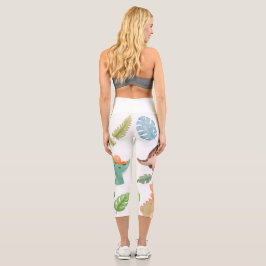 Süßer grüner Dinosaurier Capri Leggings