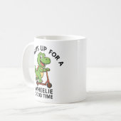 Süßer grüner Dinosaurier Kaffeetasse (Vorderseite Links)