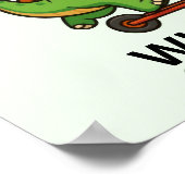 Süßer grüner Dinosaurier Poster (Ecke)