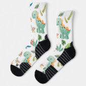 Süßer grüner Dinosaurier Socken (Links)
