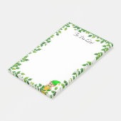 Süßer grüner Elf & grüner Blattrahmen Post-it Klebezettel (angewinkelt)