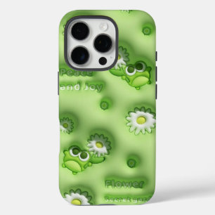 Süßer Grüner Frosch & Gänseblümchen Handyhülle iPhone 16 Pro Hülle
