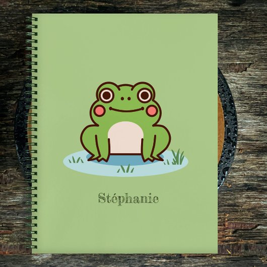 Süßer grüner Frosch Notizblock